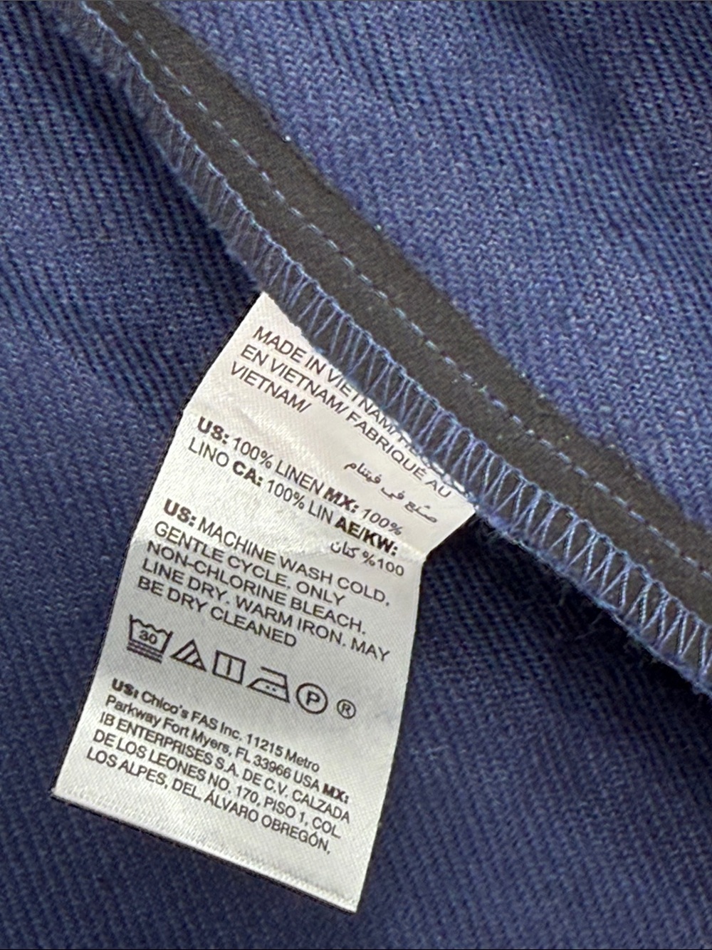 Chicos short linen utility jacket 3/4 slv jacket kings navy NWT SIZE 2 - Picture 7 of 8